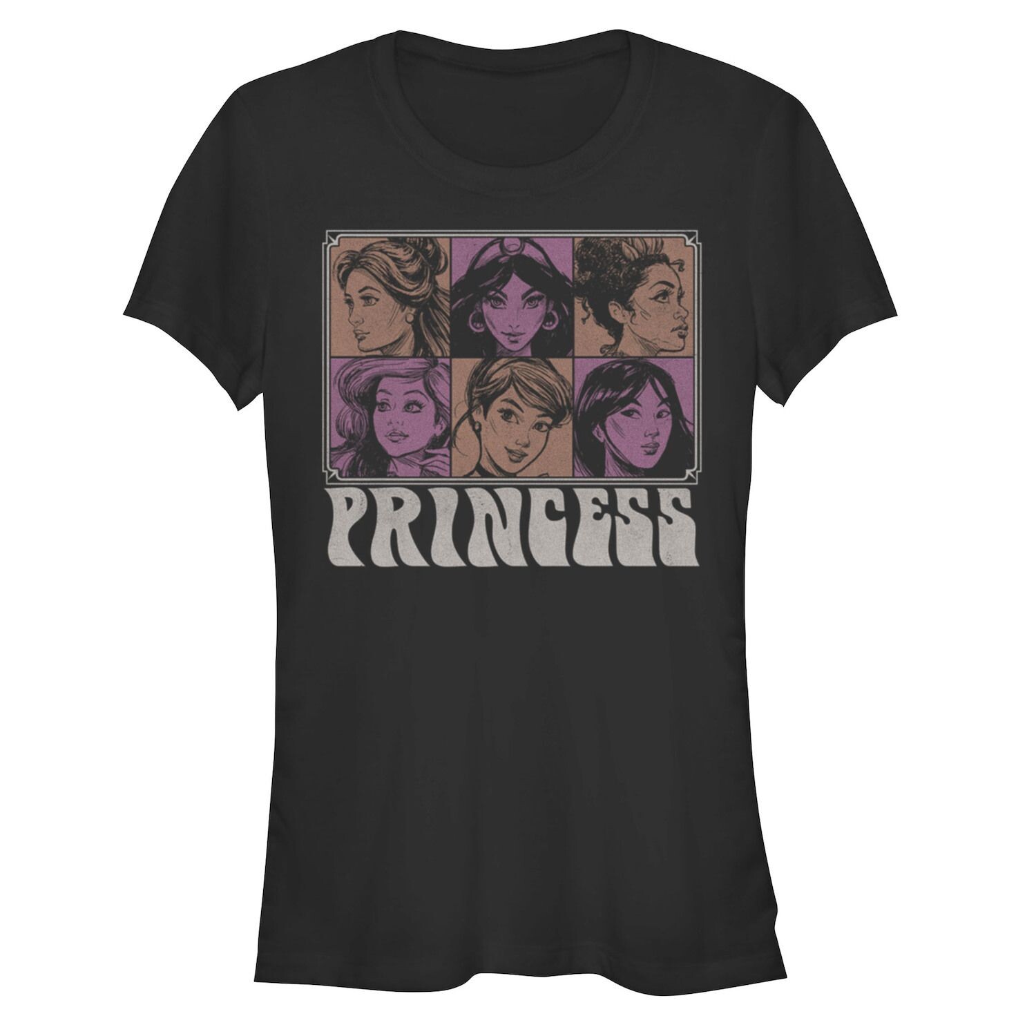 

Облегающая футболка Disney's Juniors Disney Princesses Grunge Boxes Licensed Character