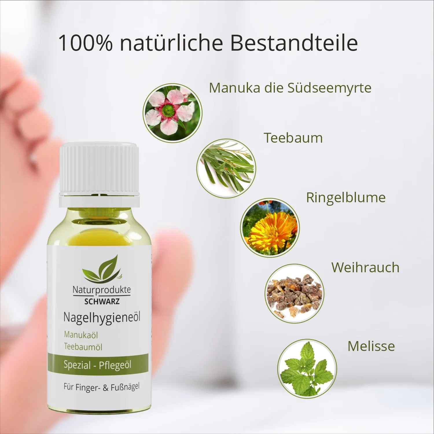Масло для ногтей от грибка с маслом чайного дерева Natural Products Black Naturprodukte Schwarz — фото 3