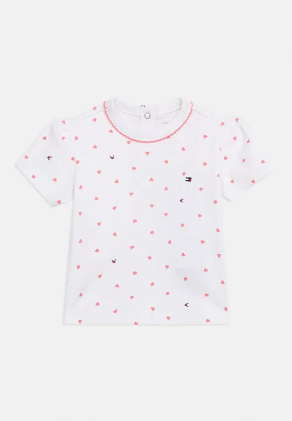 Футболка с ажурным принтом в виде сердечек Tommy Hilfiger, White — фото 3