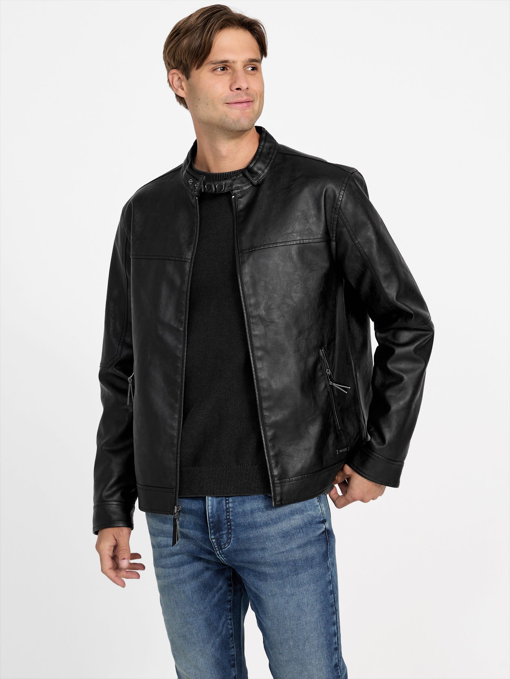 

Куртка байкера из искусственной кожи Rickie Guess Factory, черный