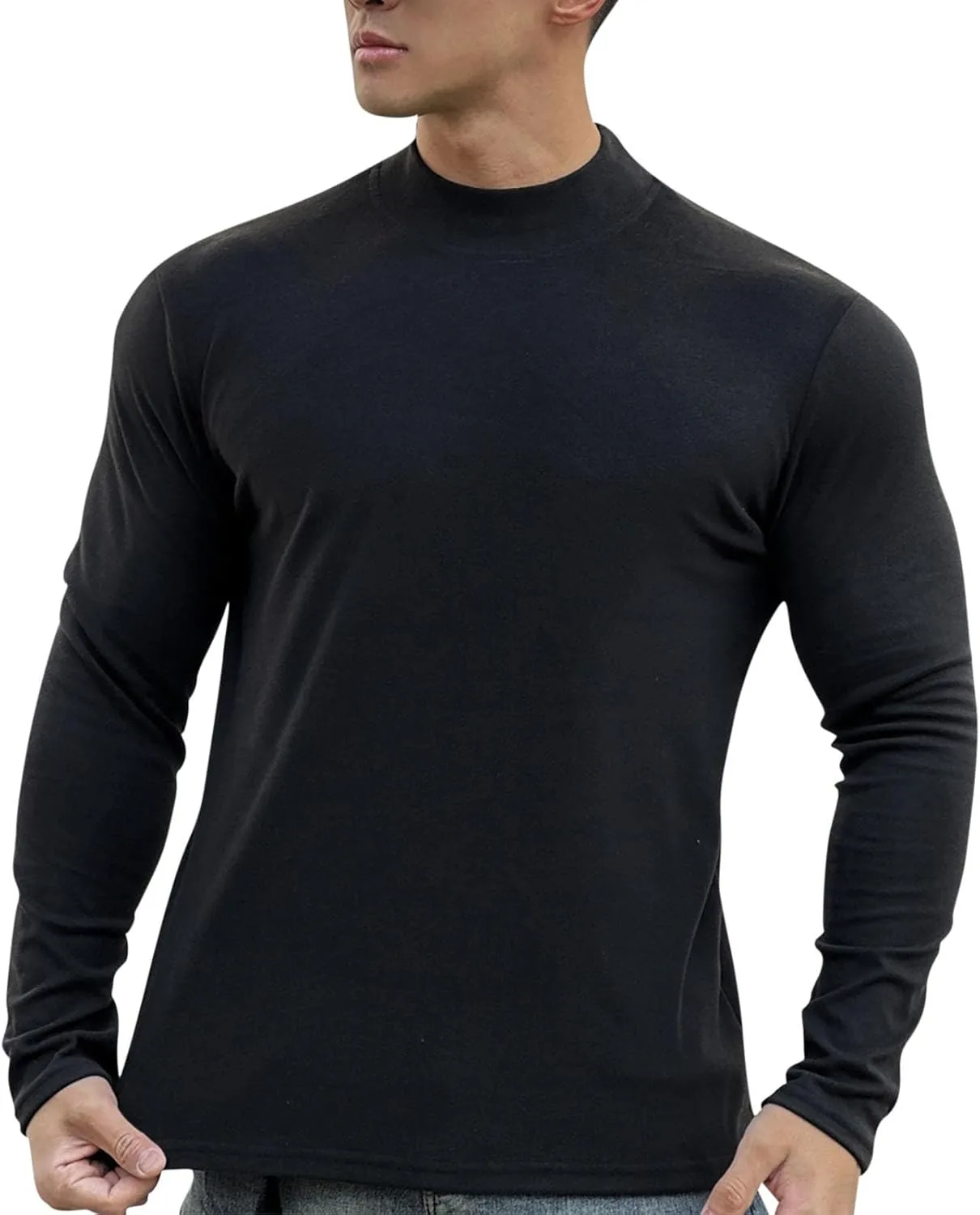 

Мужская футболка с длинным рукавом Quick Dry Slim Semi High Neck для тренировок