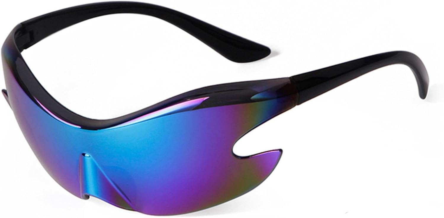 

Спортивные солнцезащитные очки для женщин, модные панк-очки, серебристые солнцезащитные очки для мужчин, ретро-очки, цельные солнцезащитные очки нестандартной формы WNCKSQ, C11