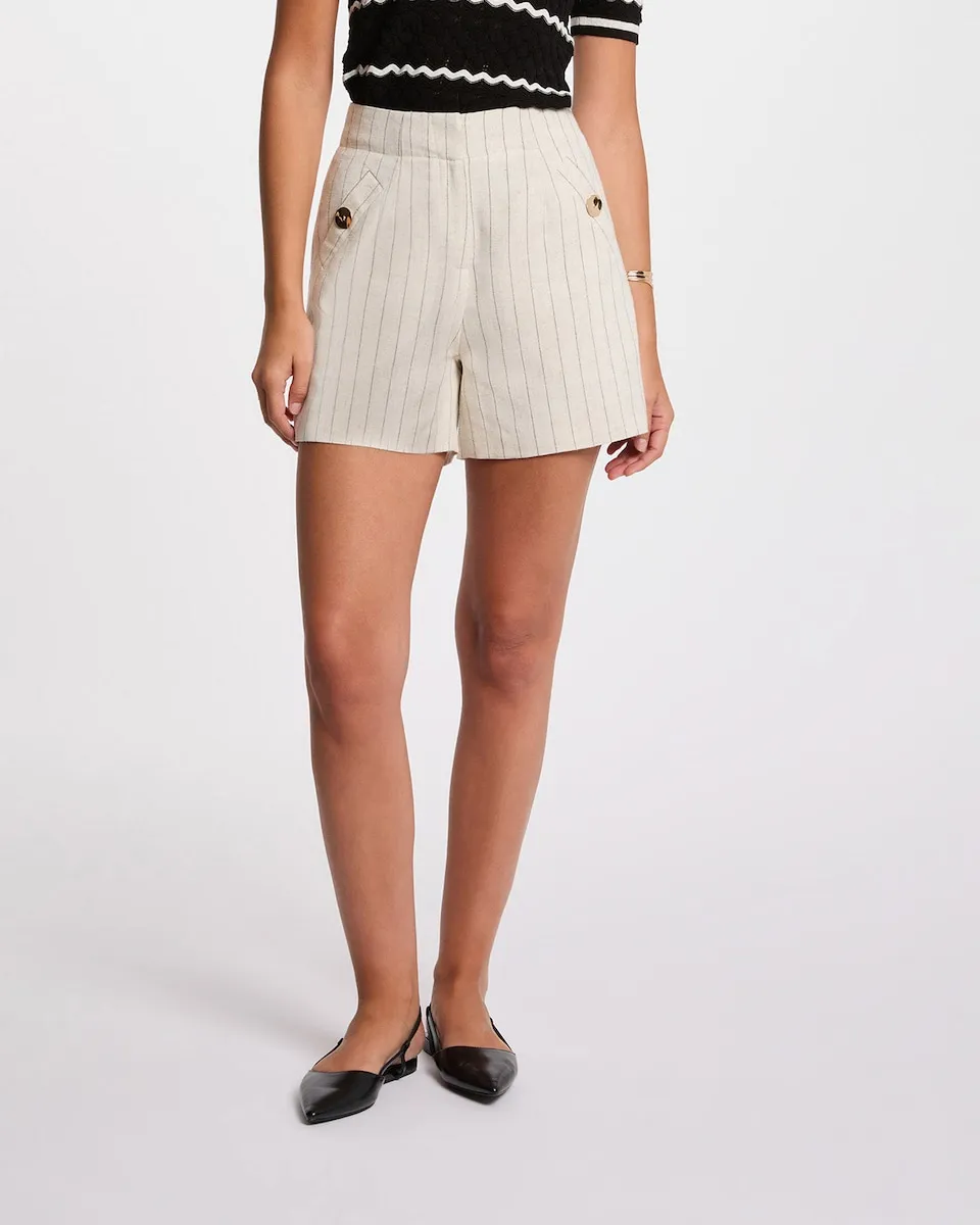 

Женские шорты с высокой талией в полоску Morgan, бежевый