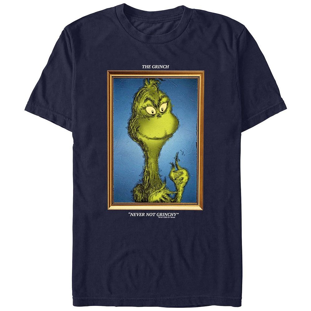 

Футболка с рисунком Big & Tall Dr. Seuss Grinch Never Not Grinchy Licensed Character, темно-синий