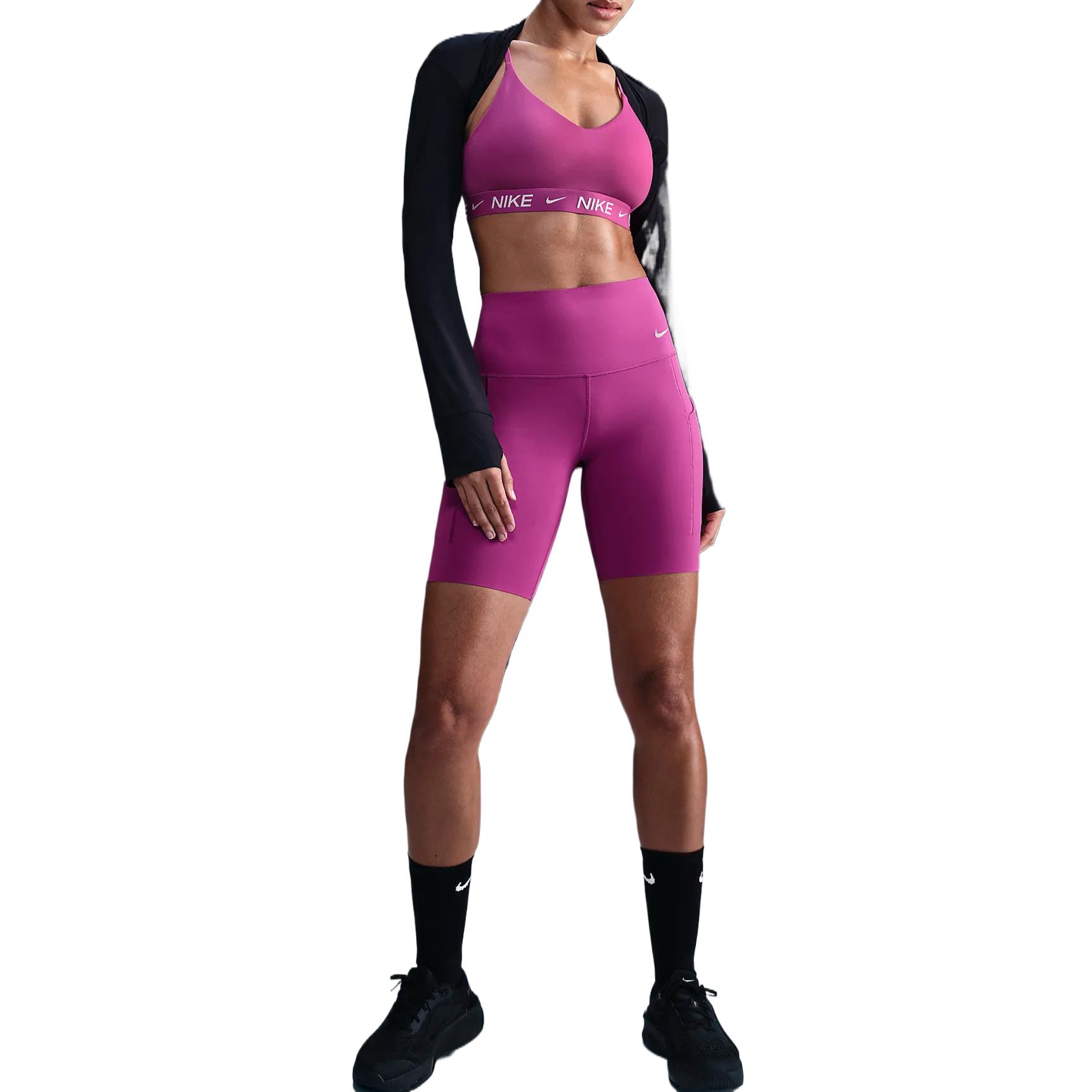 Nike Женские спортивные шорты UniversaDri Fit, цвет фуксия/черный — фото 3