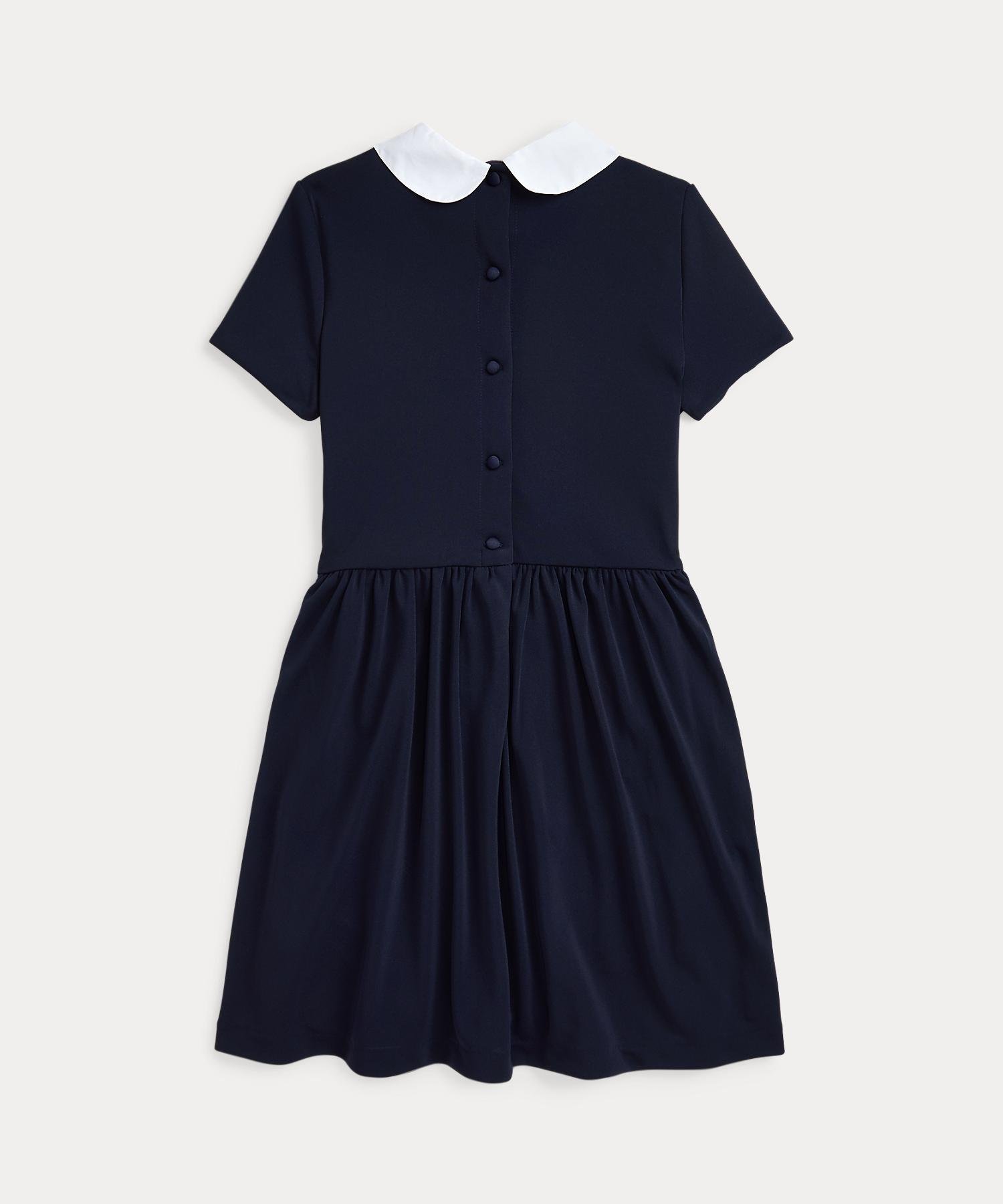 (Девочки 7-16 лет) Цветное платье из крепа Polo Ralph Lauren, 410 Navy — фото 2