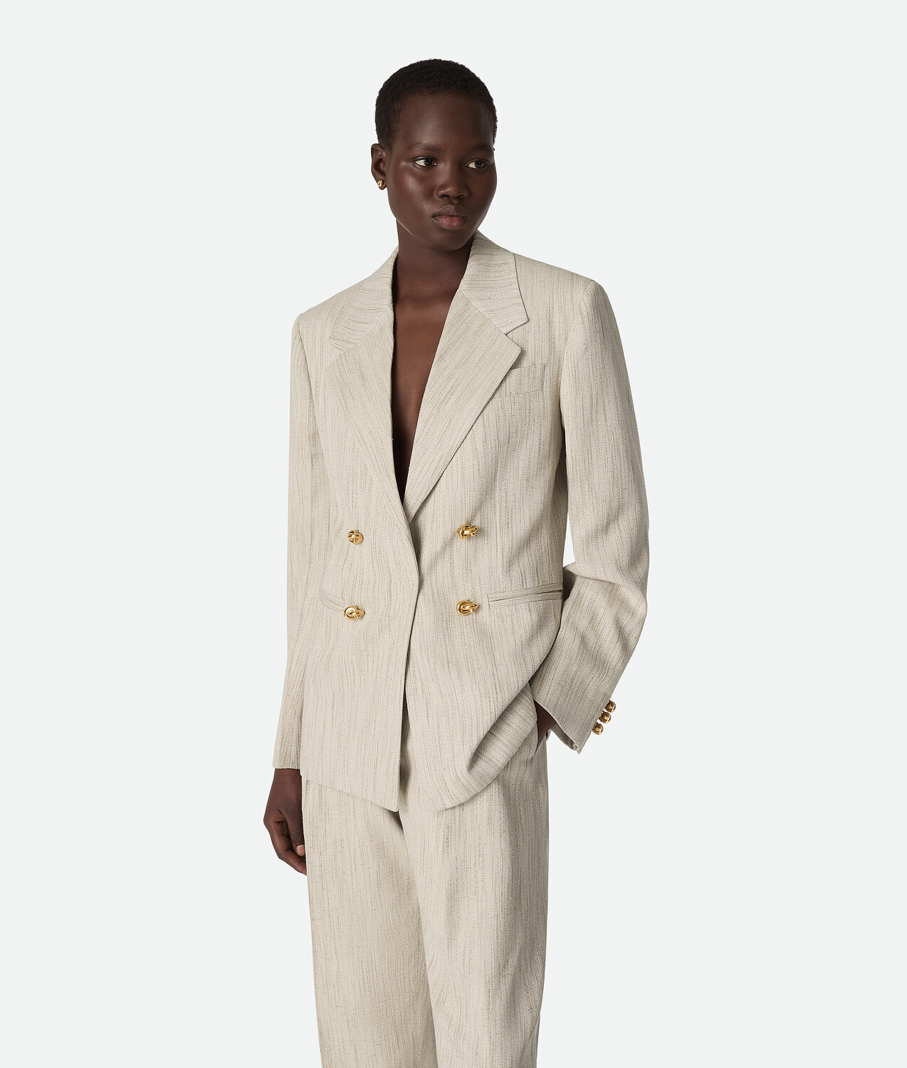 Viscose silk jacket BOTTEGA VENETA, серая замазка