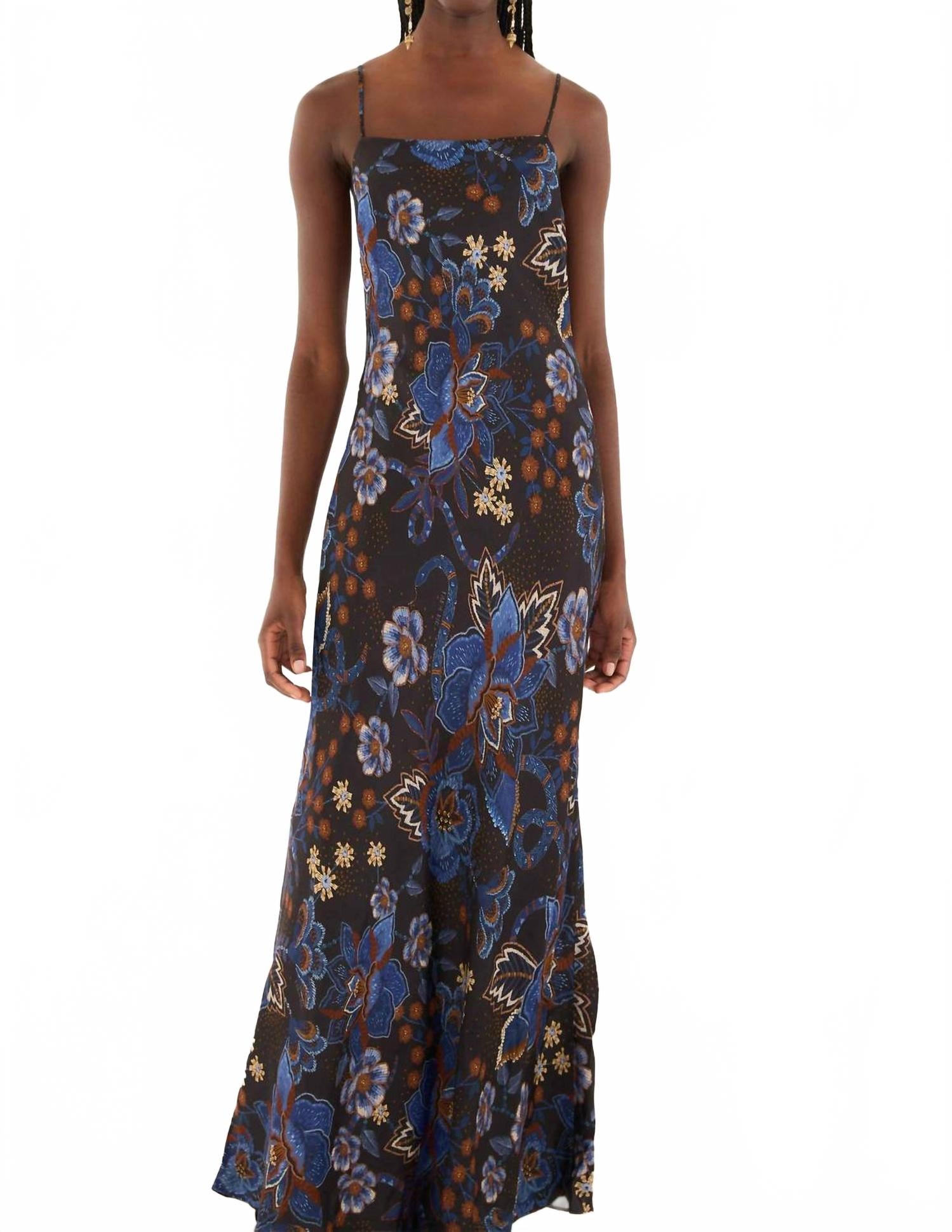 

FARM Rio Платье-комбинация «Букет змей» черного цвета