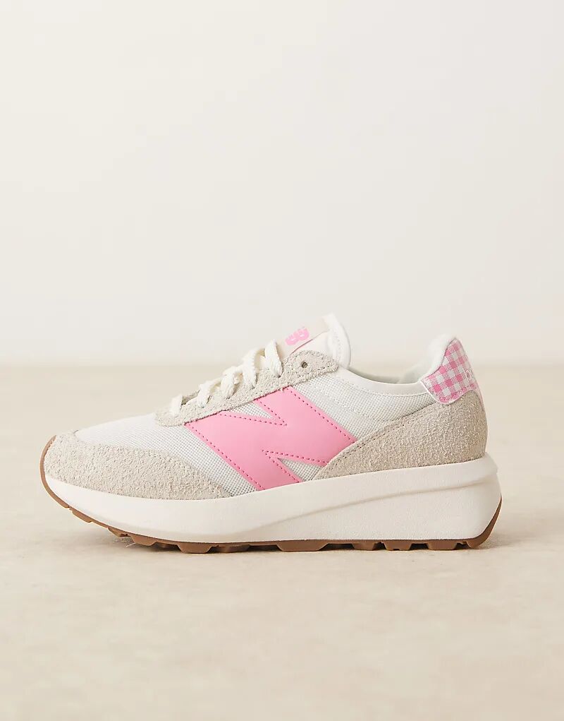 Кроссовки New Balance 370 в розовую клетку — эксклюзивно на ASOS — фото 2
