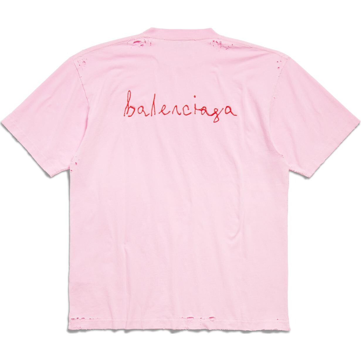 Футболка женская Balenciaga с принтом сердца, розовый — фото 2