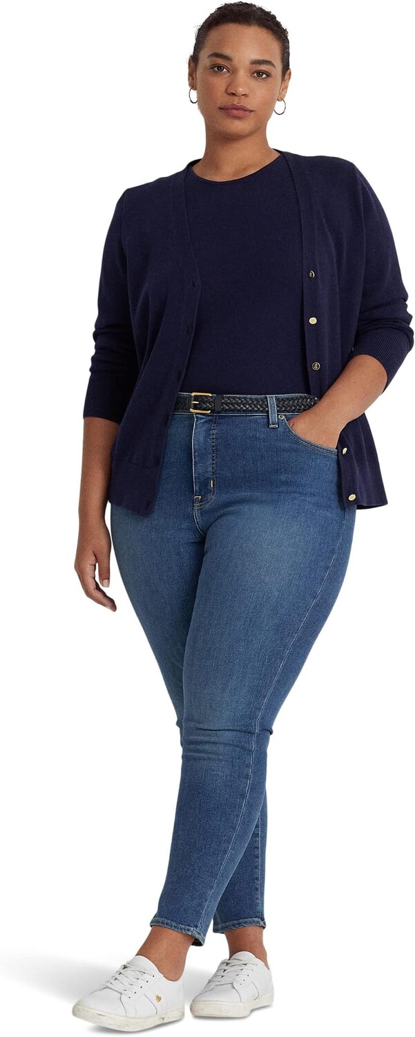 

Джинсы Plus Size Mid-Rise Straight Ankle Jeans LAUREN Ralph Lauren, цвет Legacy Wash