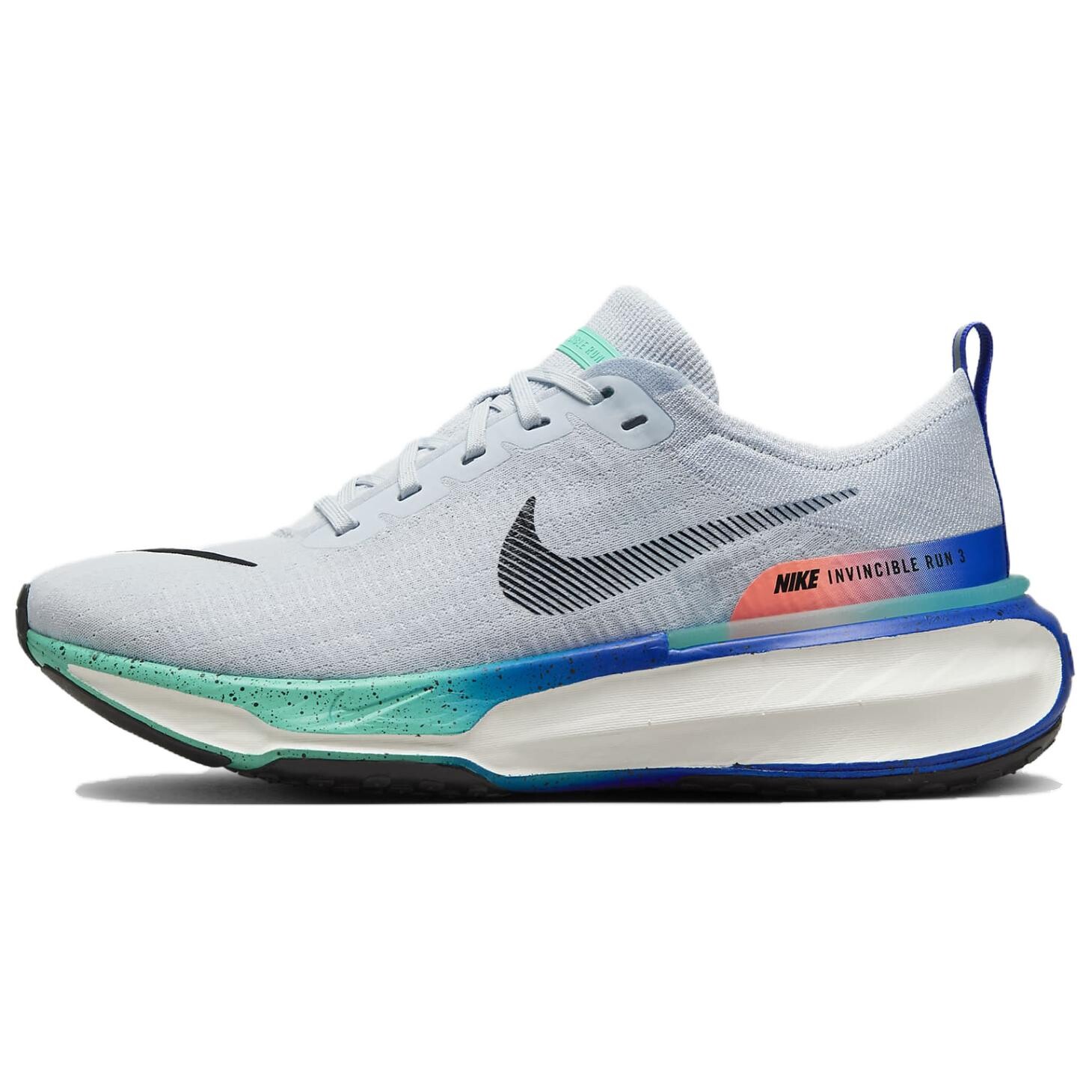 

Кроссовки ZoomX Invincible Run 3 Pure Platinum Bright Mango Cool Mint Nike, серый/синий