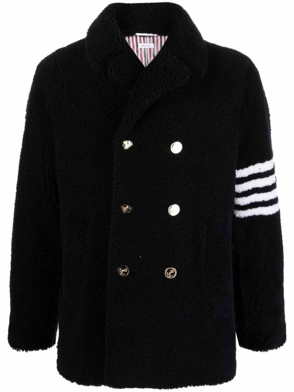 

Thom Browne бушлат с полосками 4-Bar, синий