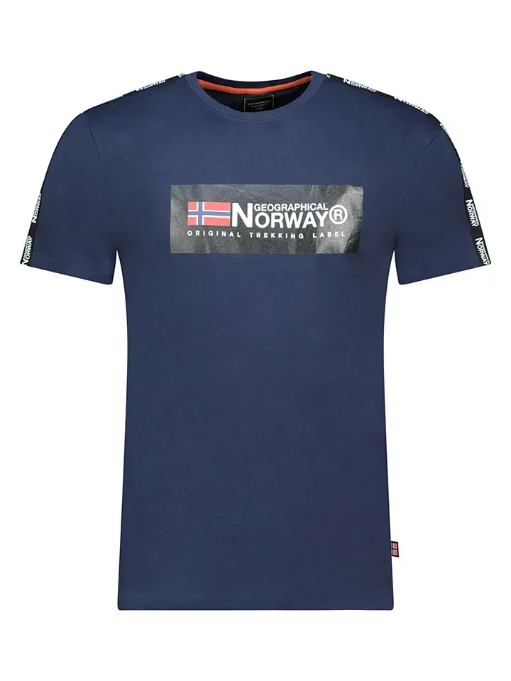 Футболка с принтом, Geographical Norway, темно-синий