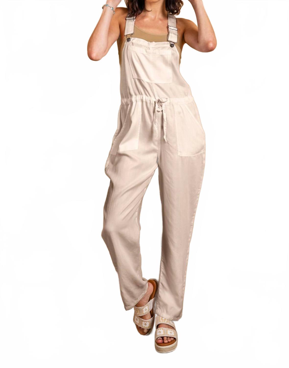

Джинсы Tencel Slub Bib Front Overall In Khaki PAPARAZZI