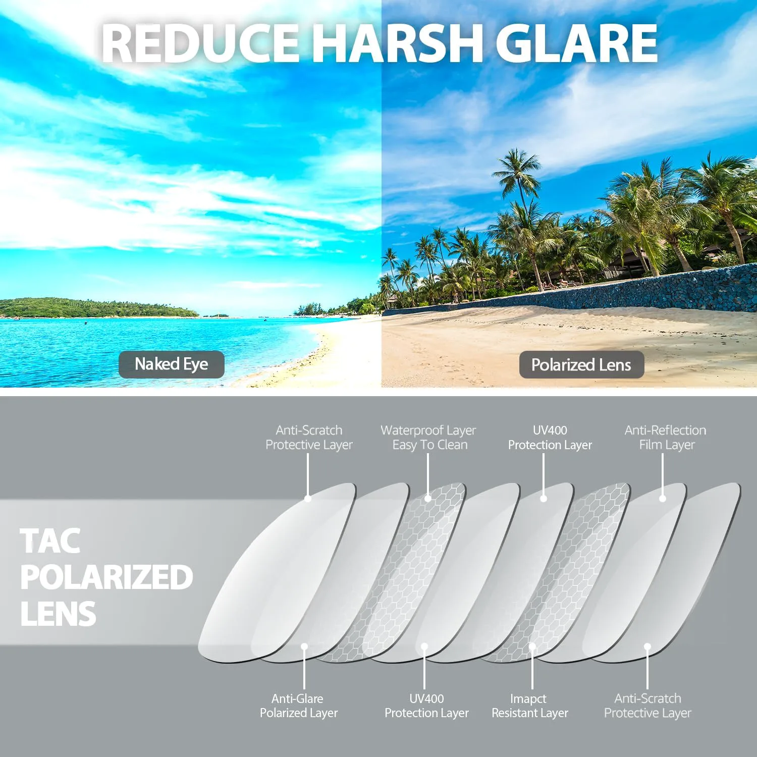 

Поляризованные солнцезащитные очки VIEWBETTER, надеваемые поверх обычных очков, для женщин и мужчин, с застежкой-пряжкой, защита от УФ-излучения UV400, C07 Black