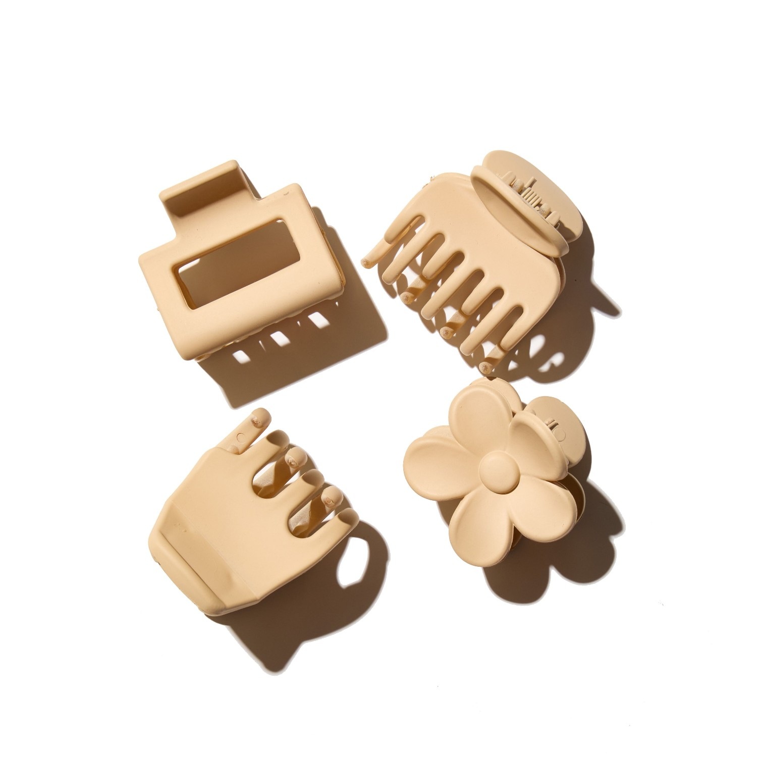 

Заколка для волос small claw hair clips, 4-pack Hairlust, beige, количество 1 шт.