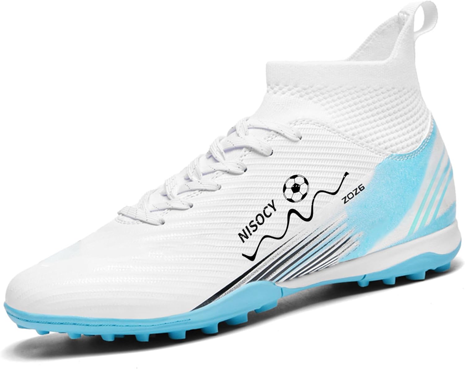

Футбольные бутсы NISOCY для мужчин и женщин, профессиональные, высокие, для футбола на траве, уличные/зал, для профессионального футзала, тренировочные кроссовки, белый