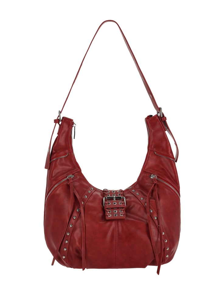 

Faina Женская сумка через плечо бордового цвета