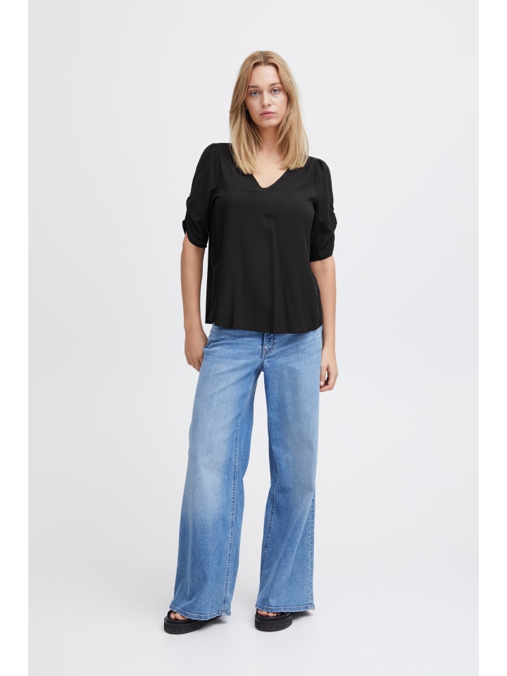 

Блузка с короткими рукавами IHMAIN Regular Fit, цвет черный ICHI