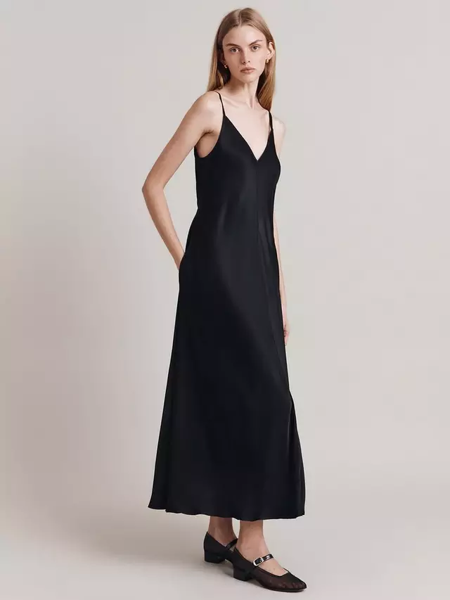 

Платье Ghost Florrie A-Line Satin Slip Maxi, черный