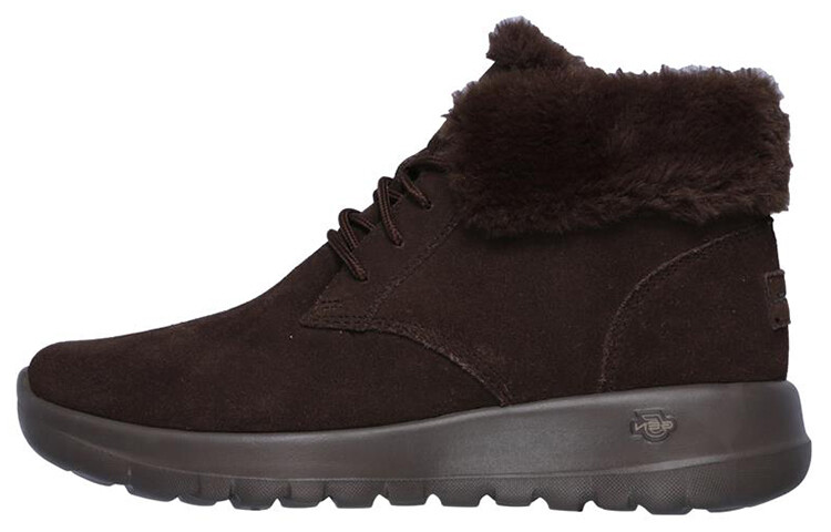 Женские ботинки Skechers зимние с мехом, бордовый