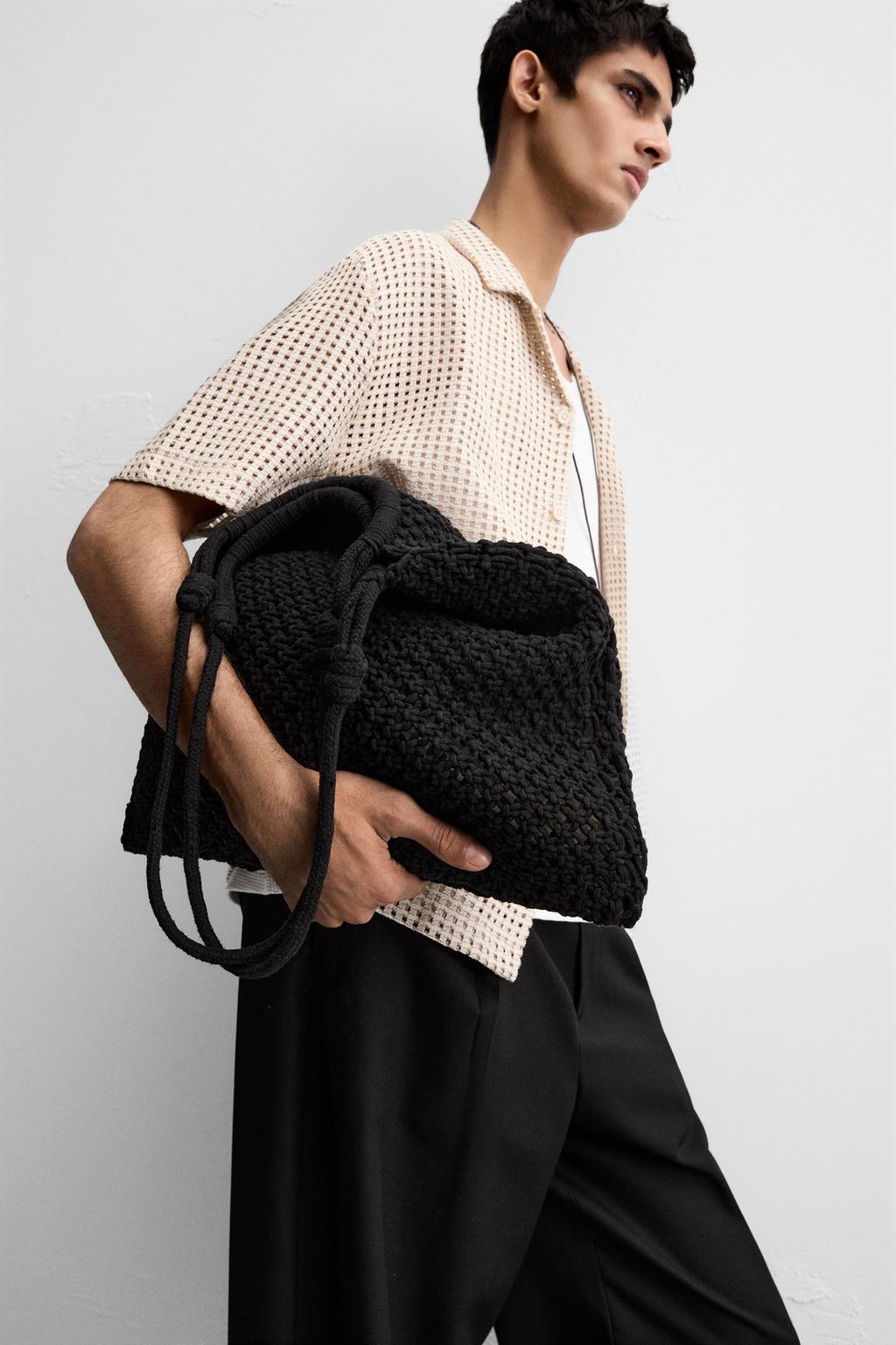 

Сумка для покупок из макраме ZARA, черный