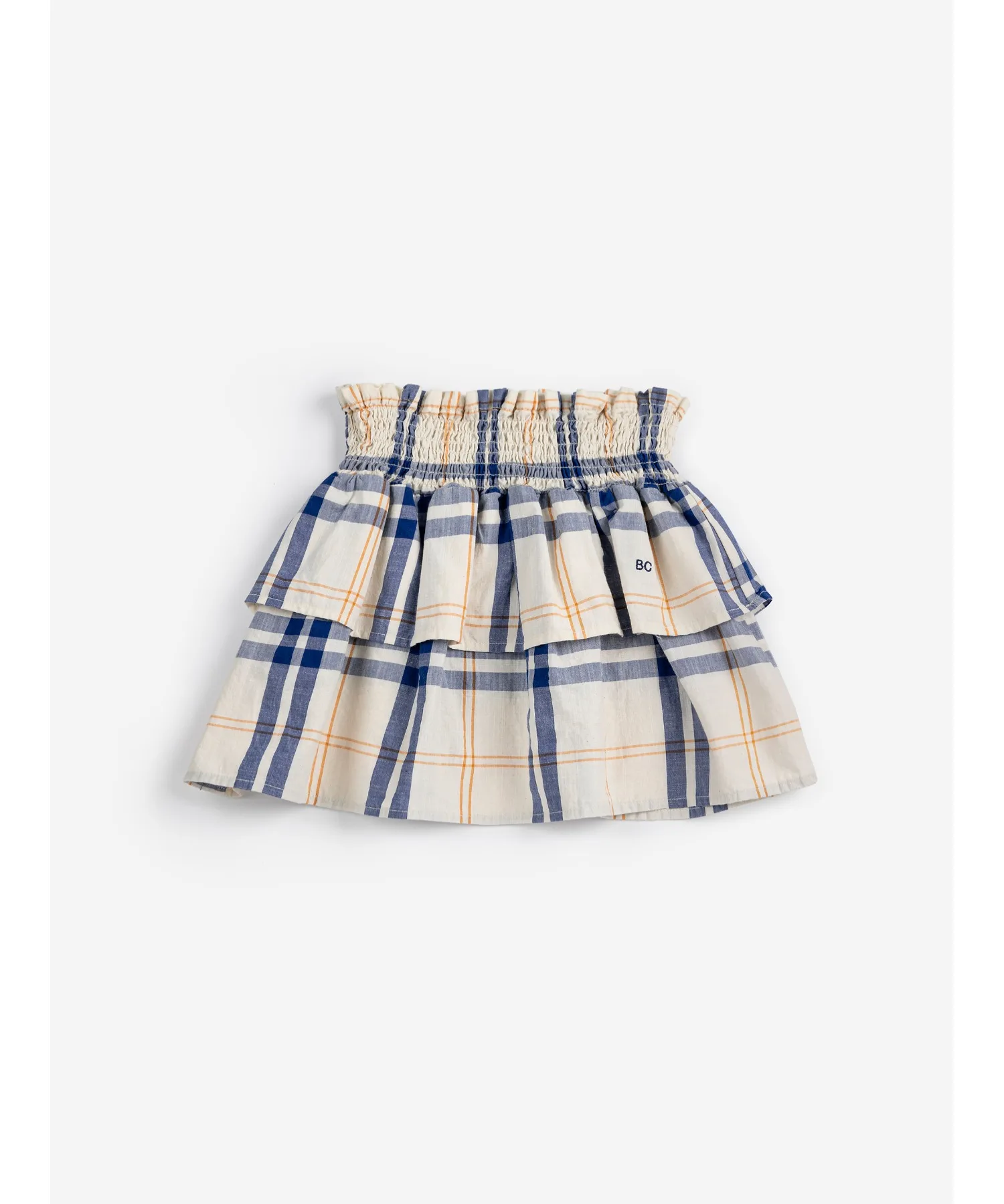 Детская юбка из органического хлопка Fun Tartan BOBO CHOSES офф-белая