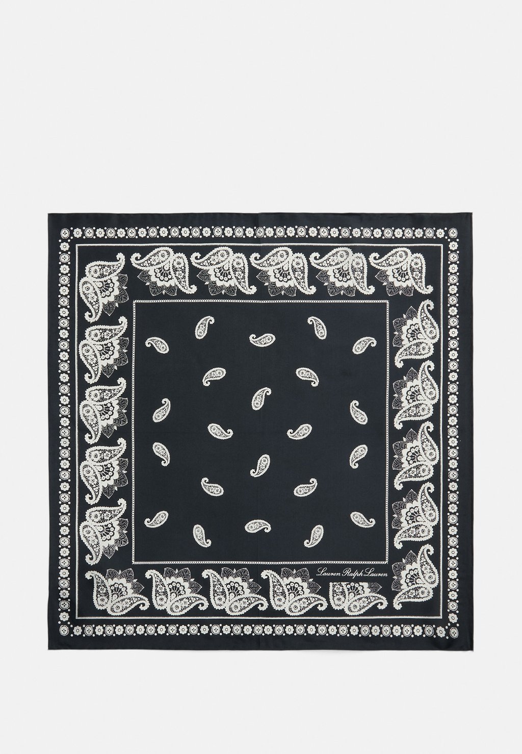 

Шарф PAISLEY SILK HABOTAI BANDANNA Ralph Lauren, черный