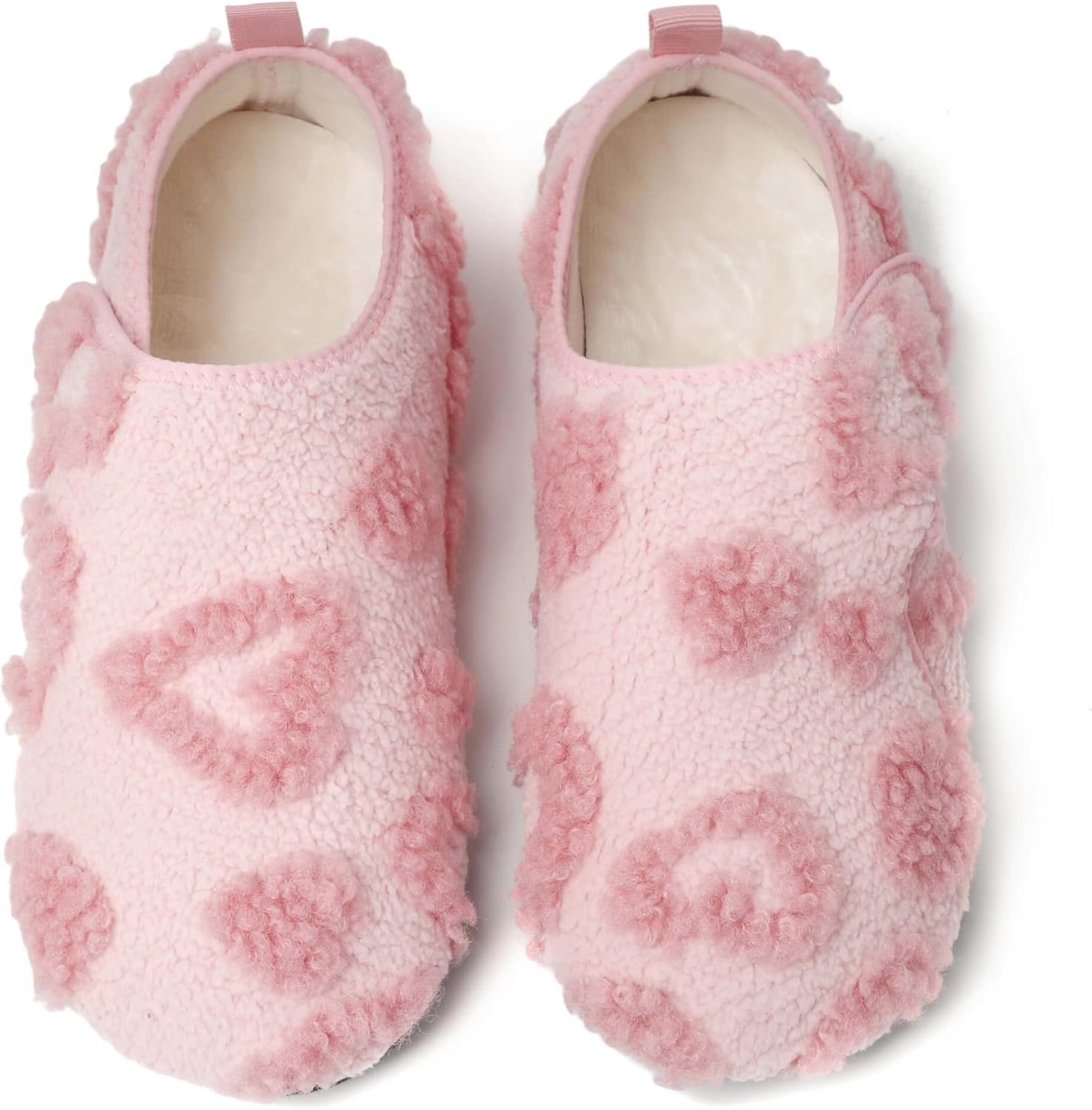 

Женские и мужские домашние тапочки с резиновой подошвой, для дома, с носками, пушистые, легкие, противоскользящие, босоножки Loirit, розовый