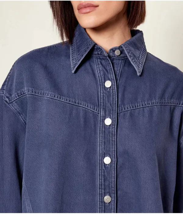 Джинсовая рубашка C_OVERSHIRT 1.0 oversize fit Boss Orange, темно-синий — фото 4