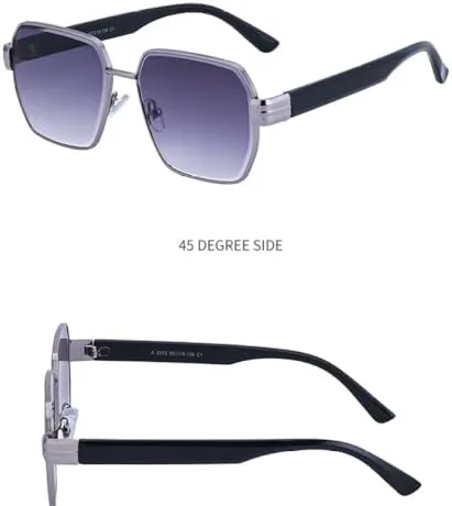 

Винтажные квадратные солнцезащитные очки 2027 года для женщин, металлическая оправа, панк-очки для мужчин, ретро многоугольные солнцезащитные очки MTZJH, C3matteblack