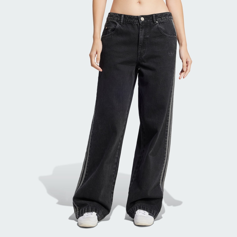 Джинсы с широкими штанинами ADIDAS ORIGINALS Adicolor, Black Denim — фото 2