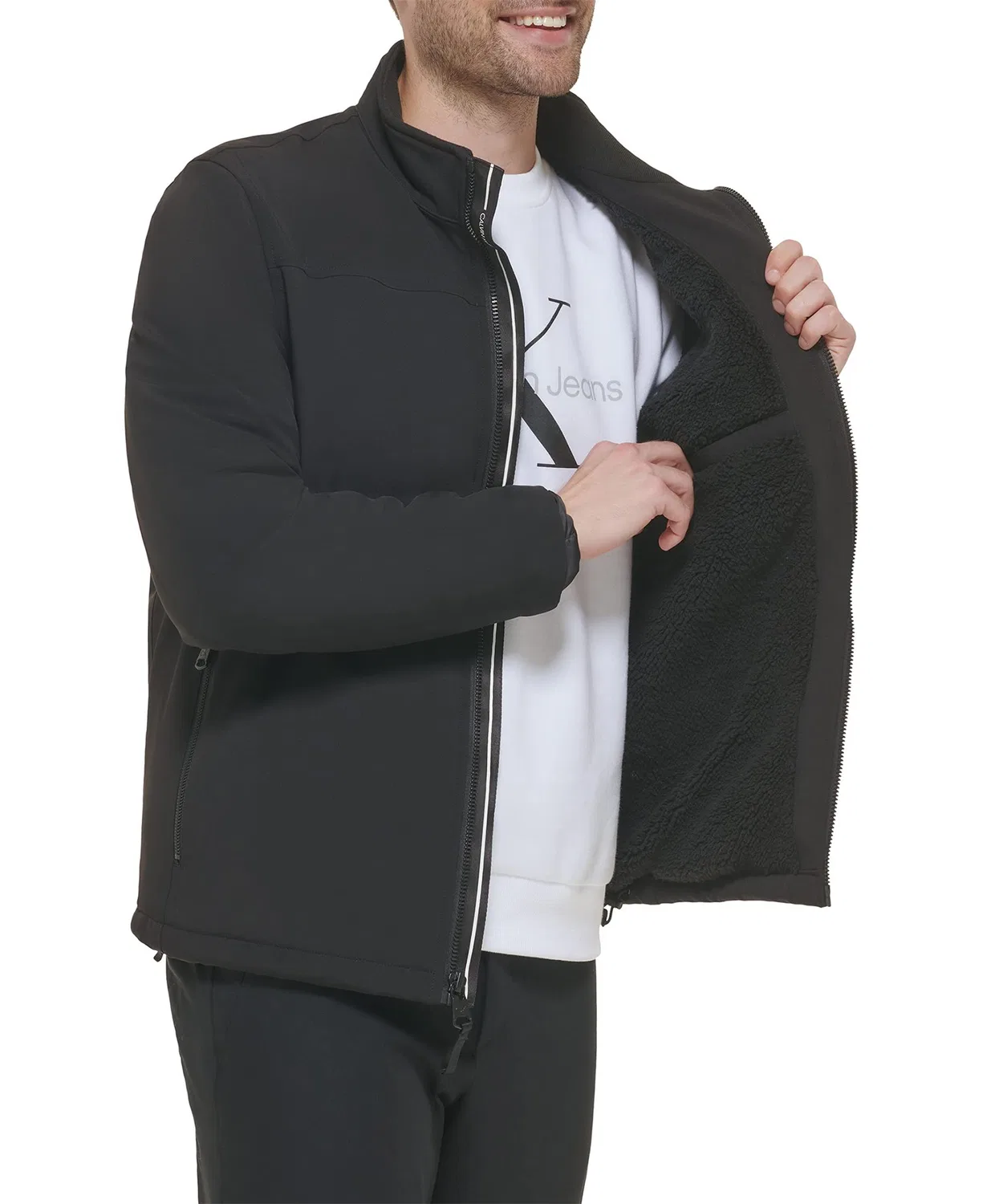 Куртка Sherpa Lined Soft Shell Calvin Klein, тёмно-синяя — фото 2