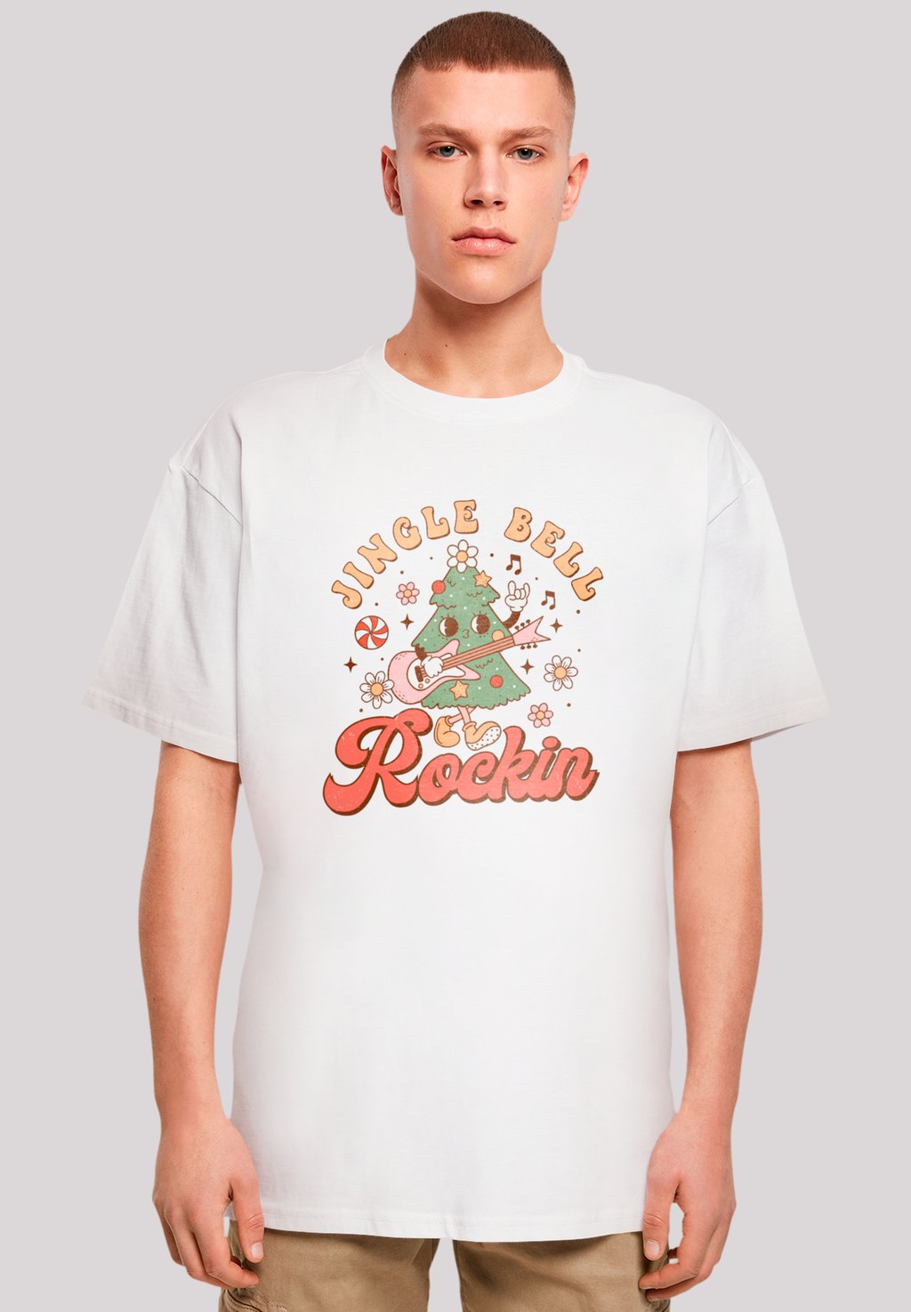 

Футболка с принтом WEIHNACHTEN JINGLE BELL ROCKIN CHRISTMAS F4NT4STIC, белый