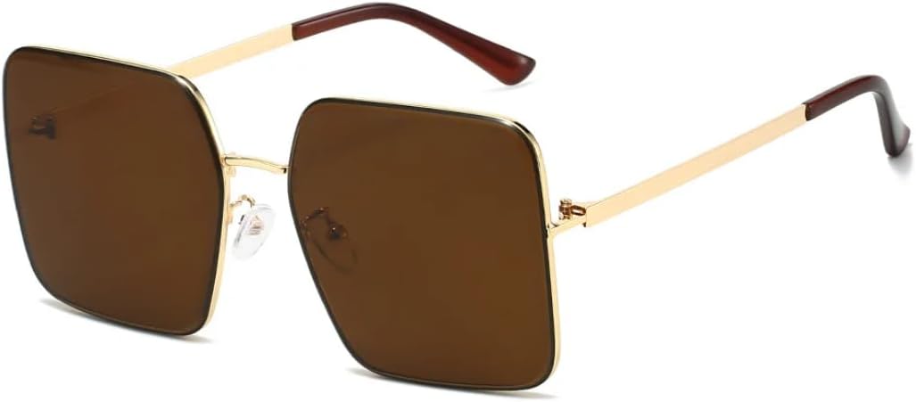 

Солнцезащитные очки Simplify Designed для женщин, квадратная форма, тонировка, большая оправа, защита от УФ-излучения UV400, для путешествий и повседневной носки TVTBBVV, Brown