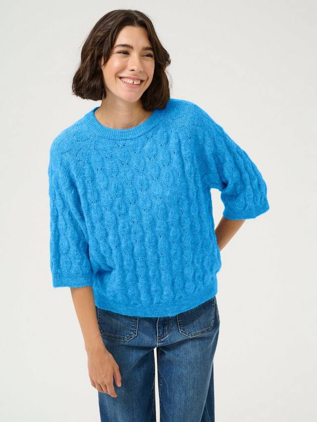 

Джемпер из текстурированного трикотажа malene KAFFE, цвет Malibu Blue
