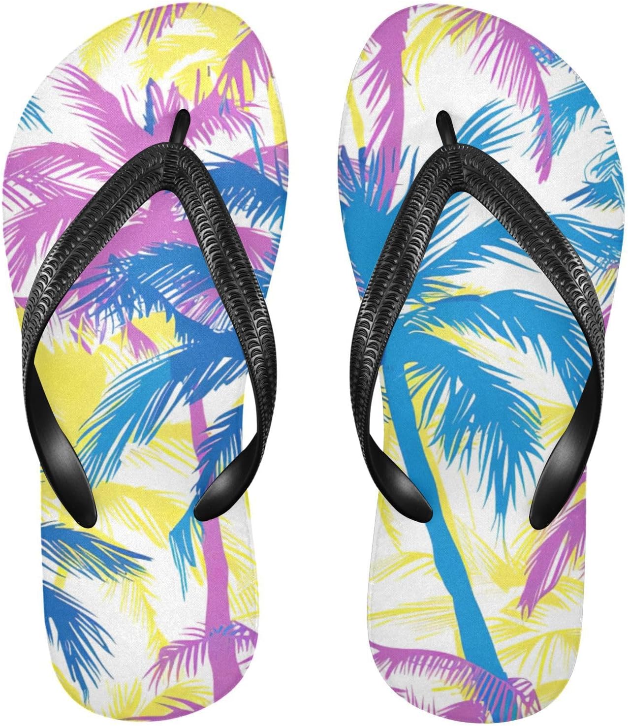 

Женские и мужские пляжные сандалии-шлепанцы Tropical Palm Flip Flop для лета, для душа Kfbe, Leaves