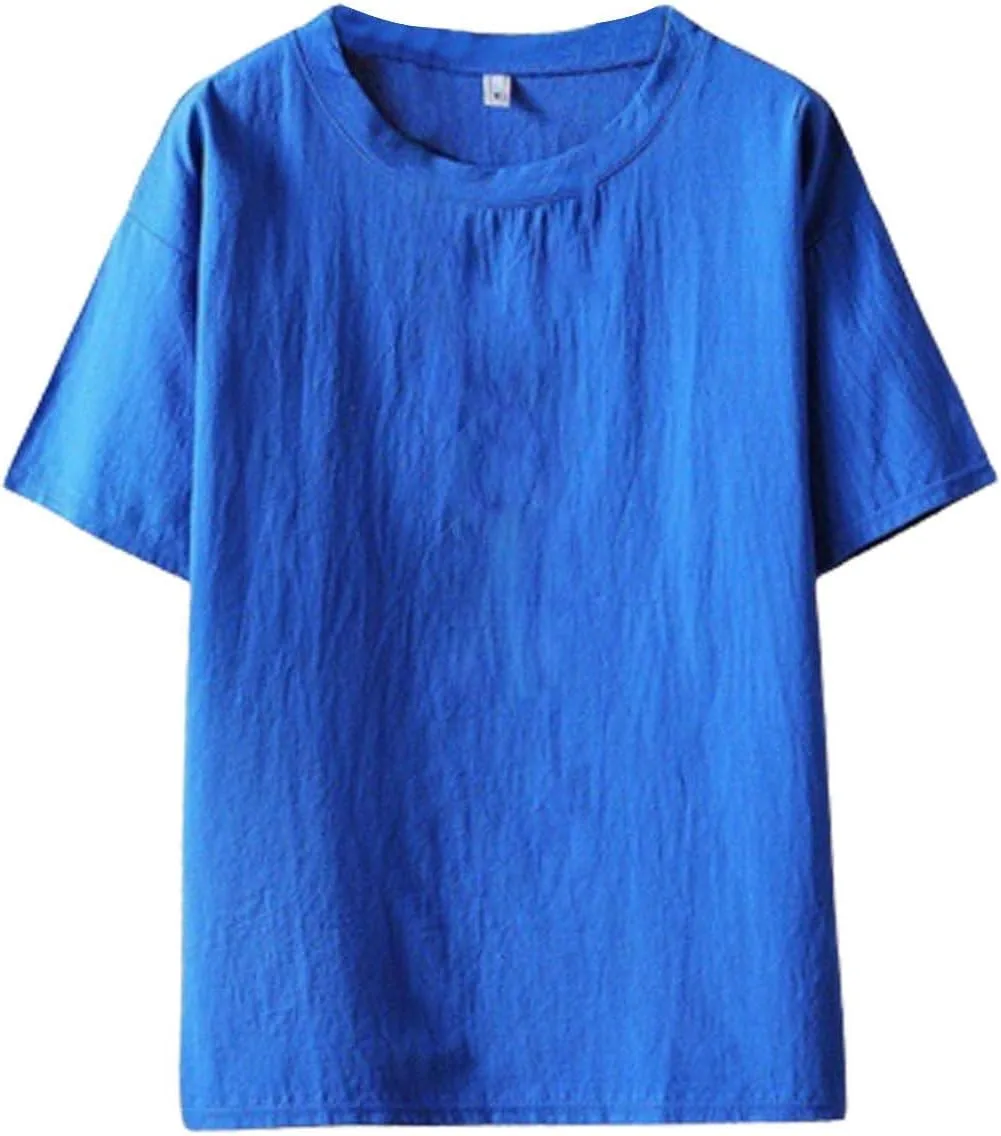 

Льняная рубашка для мужчин, легкая, дышащая, свободного кроя, с коротким рукавом