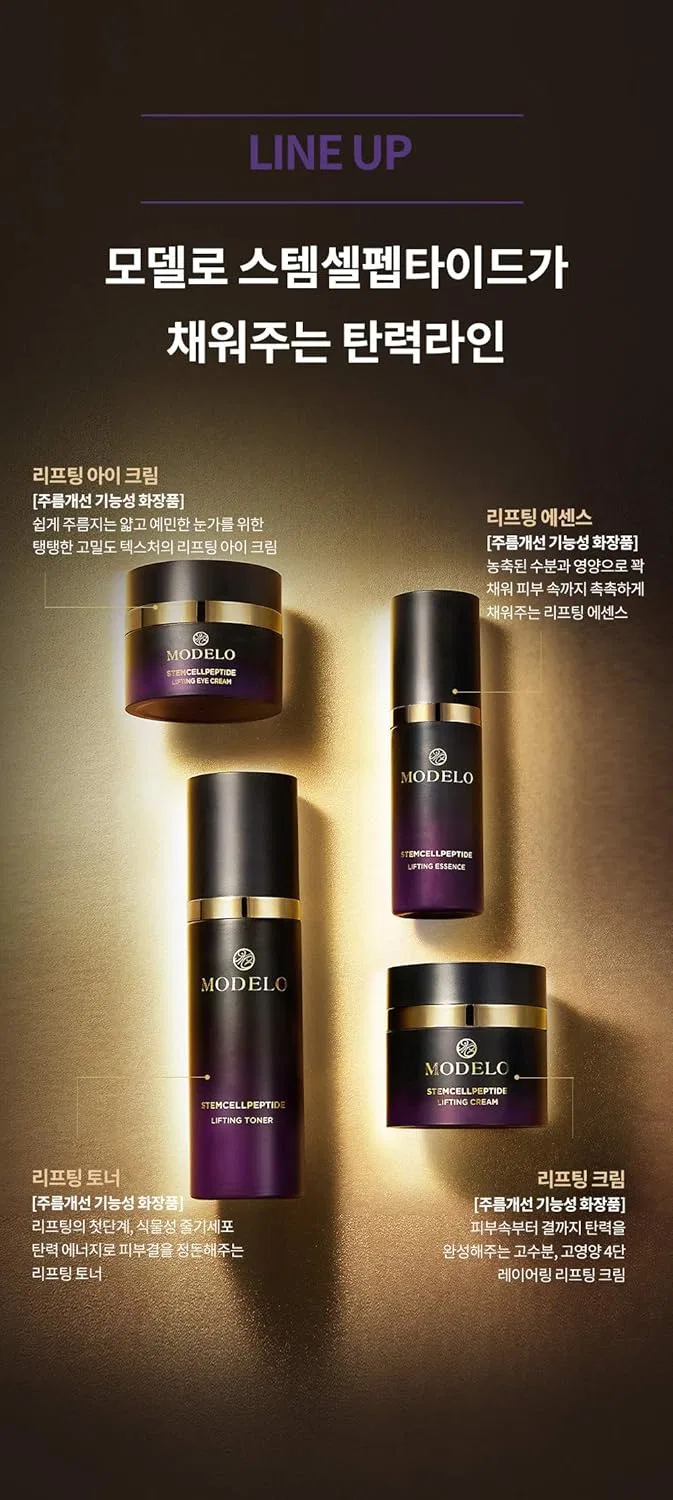 Набор косметики MODELO Stem Cell Peptide Premium 3 Types Set (Эссенция 55 мл, Крем 55 мл, Крем для глаз 30 мл) KUNG Miya Kung