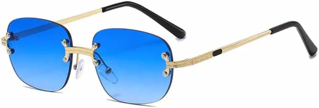 

Роскошные панк-очки в металлической оправе, овальные, для женщин и мужчин, для путешествий и вечеринок, модные, с защитой от УФ-излучения UV400 TVTBBVV, Gold Gradient Blue