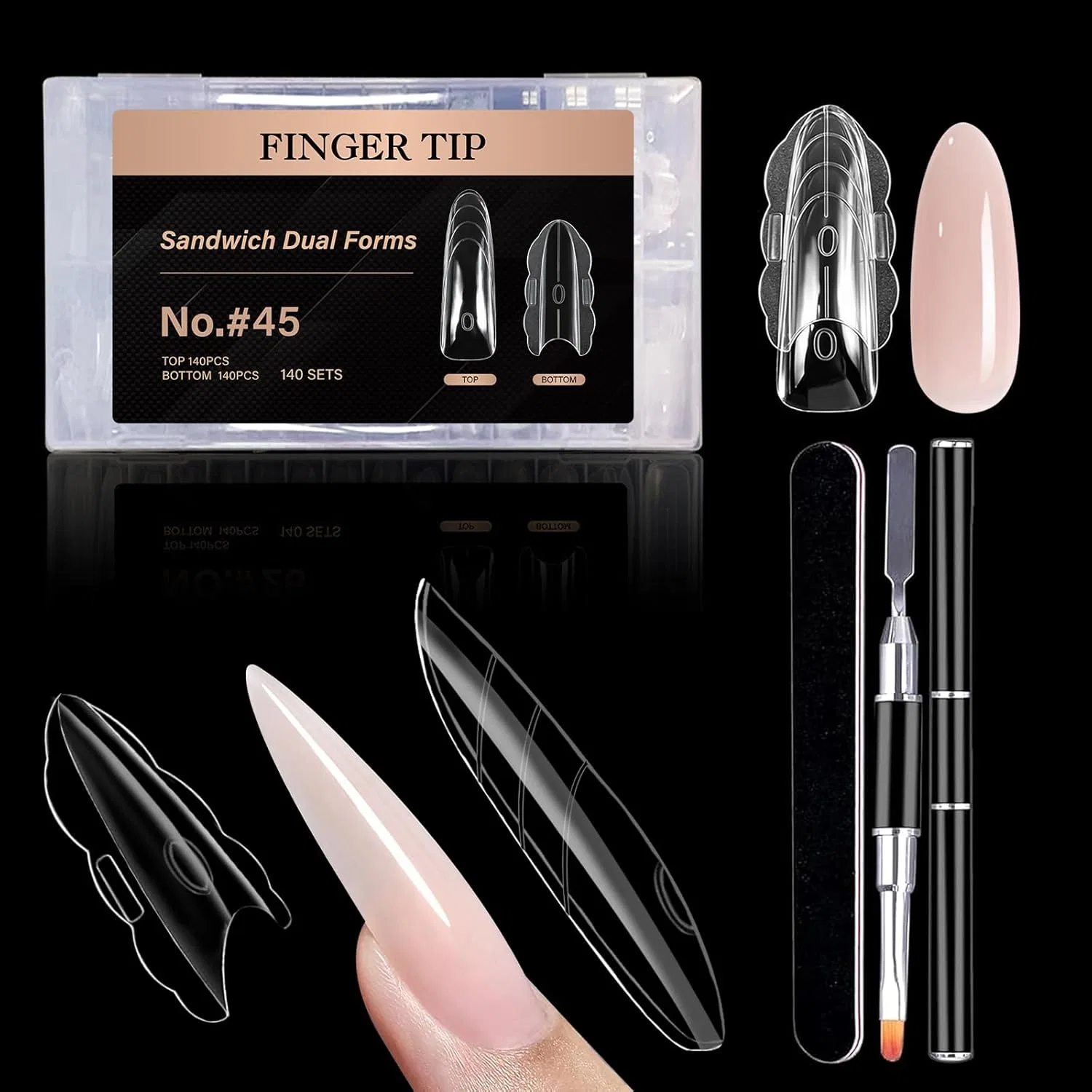 Многоразовые формы для наращивания ногтей «Sandwich Dual Shape» 280 шт. Gorvalin
