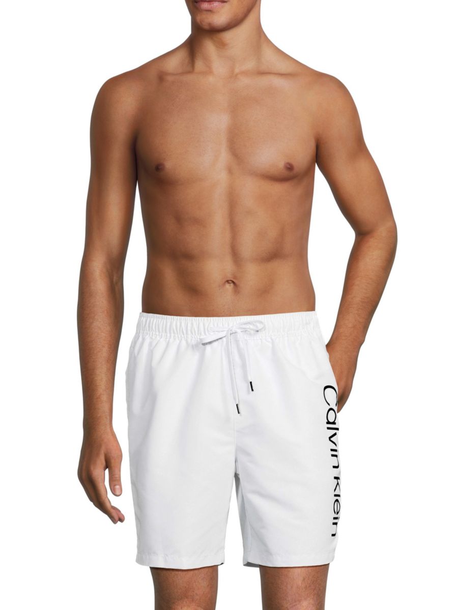 

Плавки-шорты с логотипом Core Volley Calvin Klein, белый