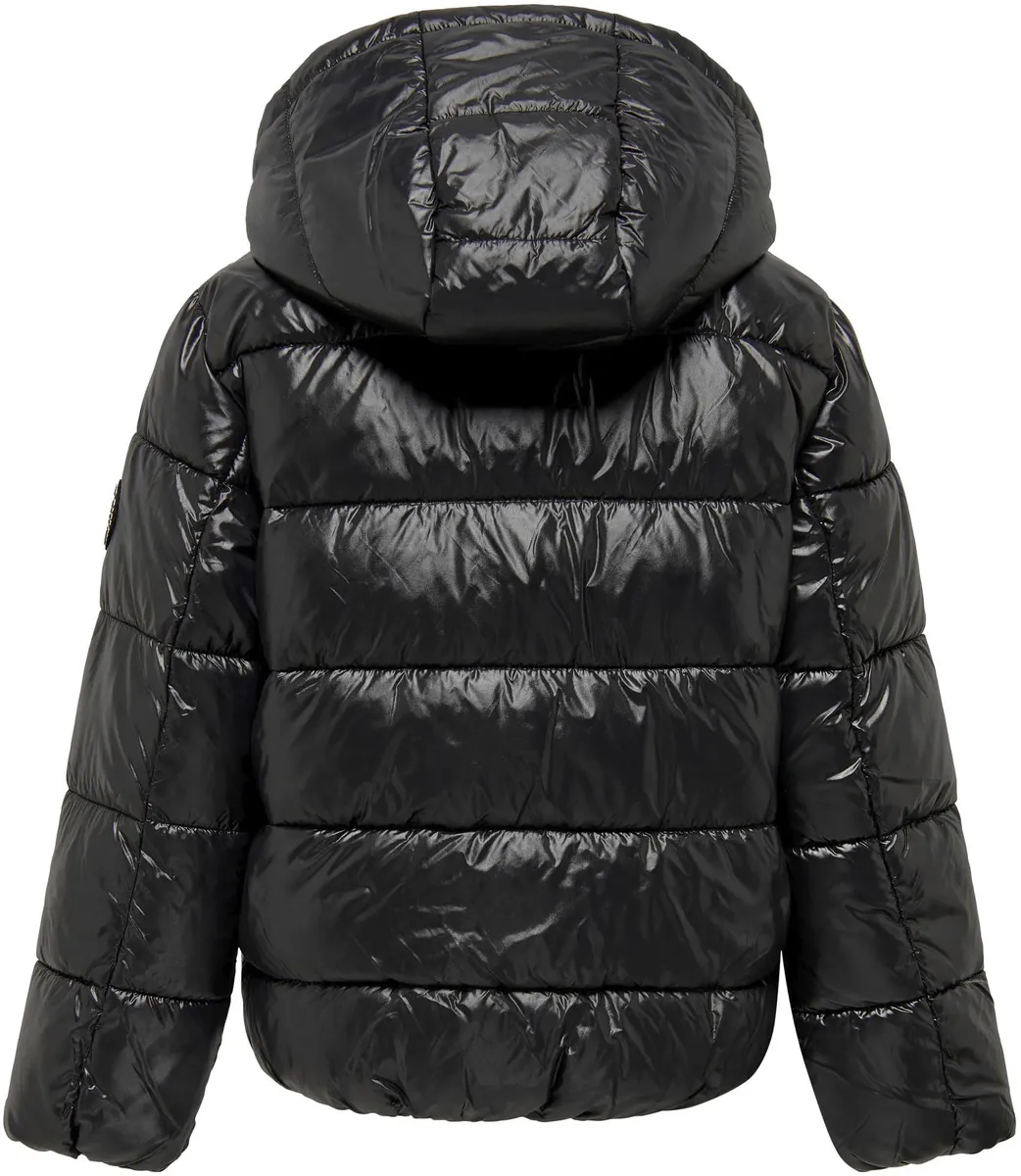 Стеганая куртка KIDS ONLY "KOGNEWEMMY SAVANNAH JACKET OTW NOOS", с капюшоном, черный — фото 2