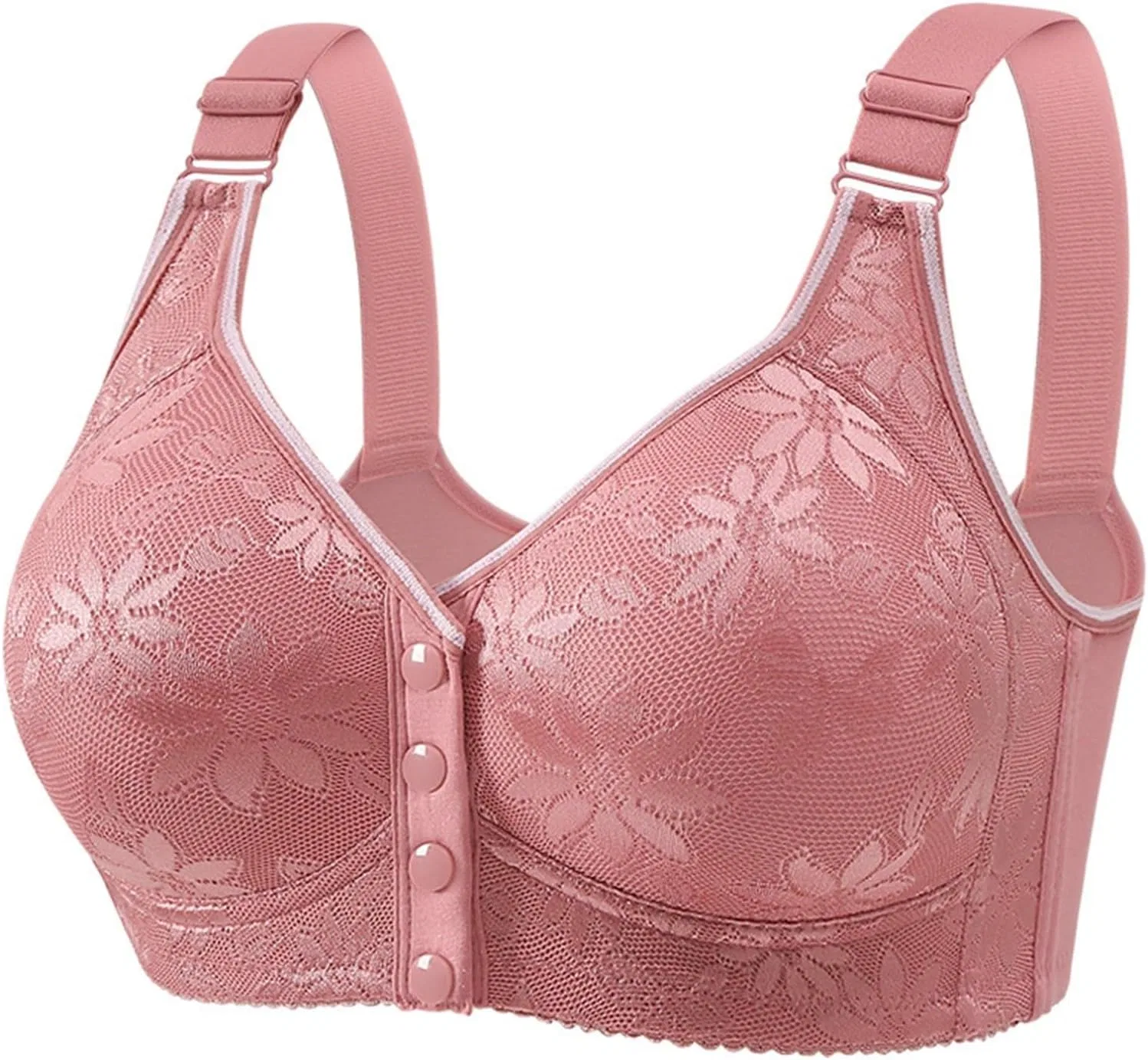 Бюстгальтер с передней застежкой, без косточек, Generic, X1-hot Pink