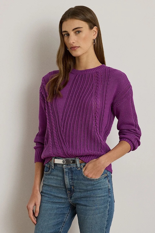 

Хлопковый свитер Lauren Ralph Lauren, фиолетовый