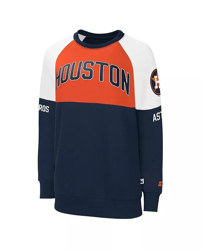

Женский темно-синий оранжевый свитшот Houston Astros Baseline пуловер с регланами Starter