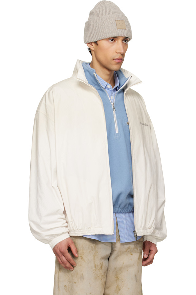 Acne Studios Куртка Off-White с логотипом и застежкой-молнией — фото 2