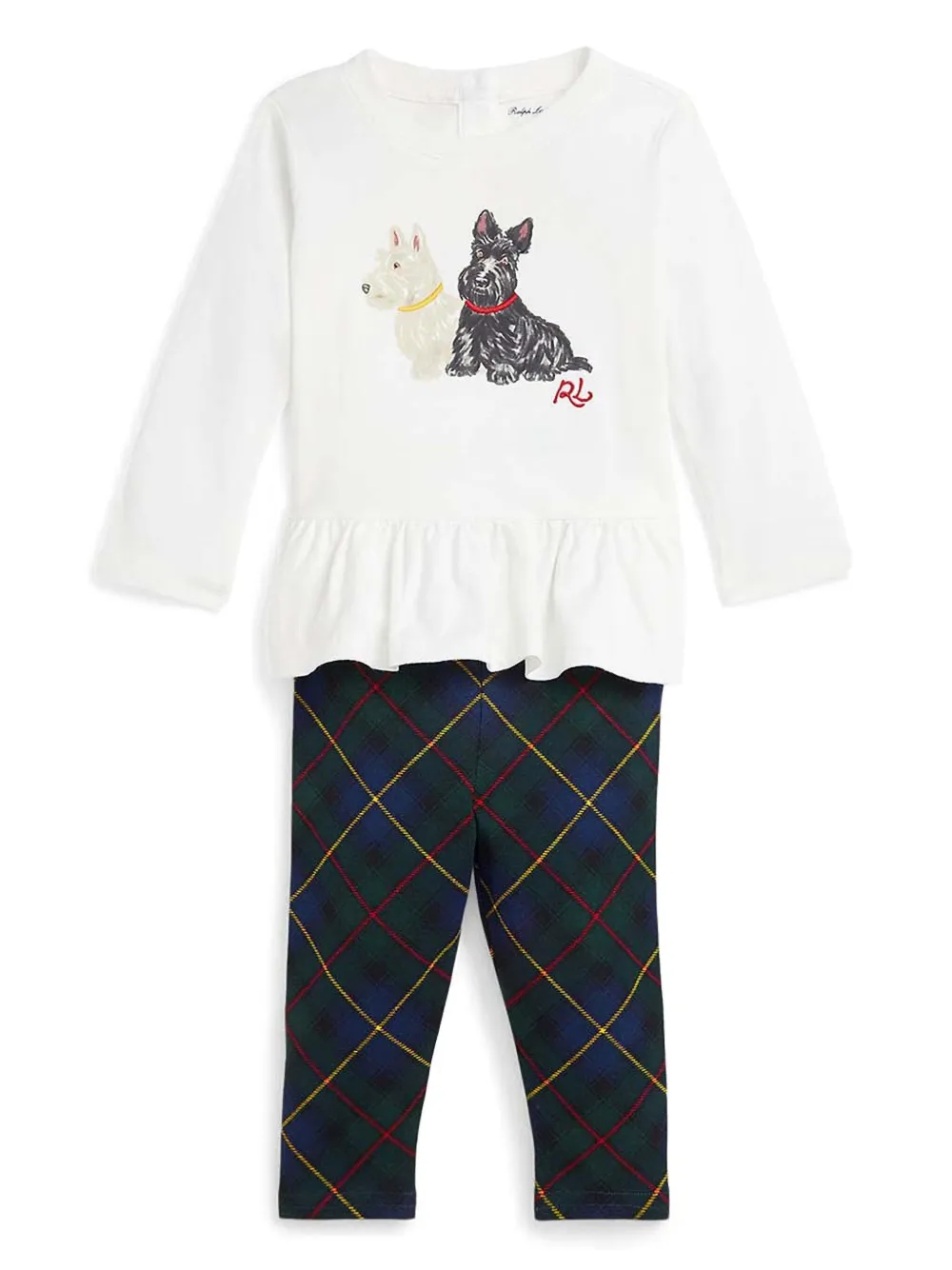 

Комплект из топа и брюк с принтом Dog POLO RALPH LAUREN KIDS, белый