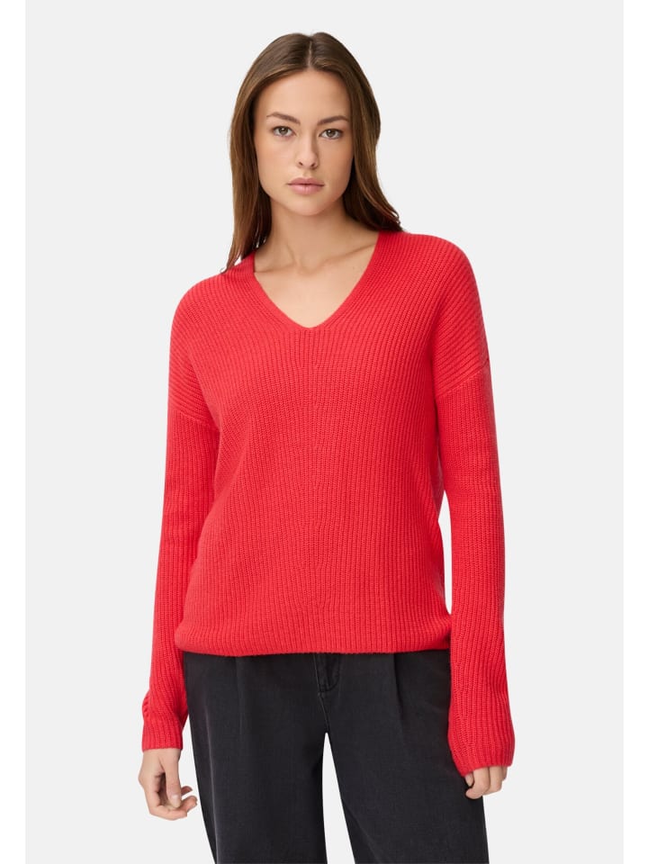 

Вязаный свитер с V-образным вырезом огненно-красного цвета Camel Active